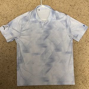 Under Armour blue and white golf polo